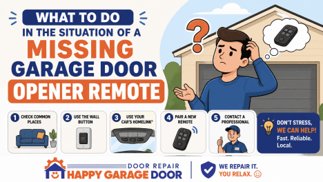 Homeowner with a missing garage door opener remote